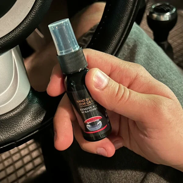 Nurafix Nano Car Spray bottle being tested